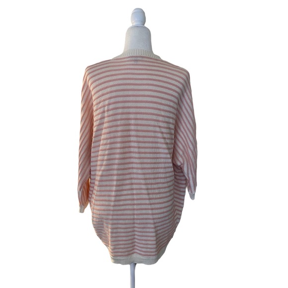 Market & Spruce Pink & Cream Stripe Sweater Size L - Picture 4 of 7